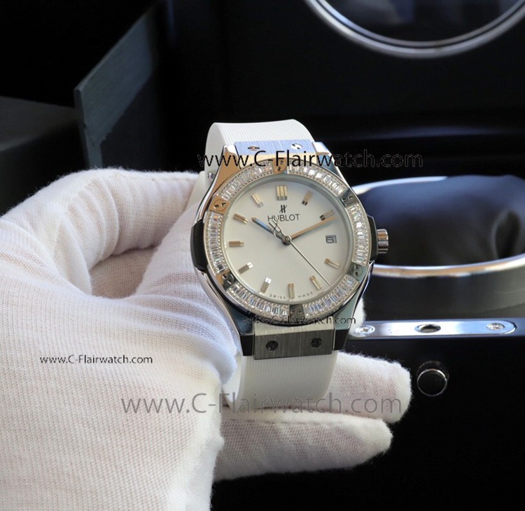 Copy Hublot Classic Fusion SS Diamond Quartz Watch 33mm